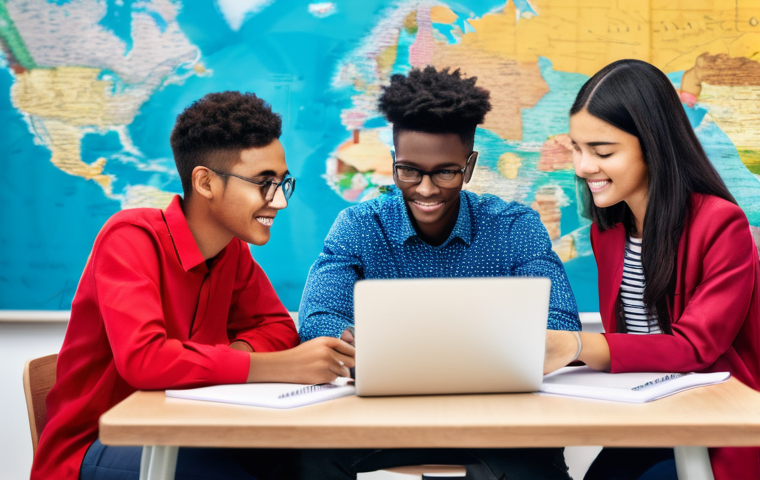 다양한 교육적 요구를 위한 파트너십 - **Prompt: Empowering Digital Learning Across Communities**
    "An inspiring scene showcasing the im...