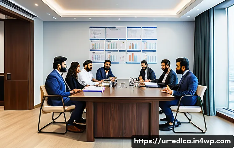 파트너십의 성공 사례 및 교훈 - A professional business meeting scene in a modern office with a diverse group of Urdu-speaking partn...